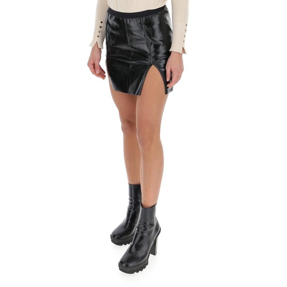 Rick Owens metallic purple denim skirt